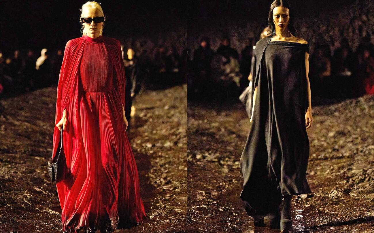 Paris Fashion Week, the Balenciaga fashion show in the mud Kanye West